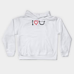 I love you bow arrow heart Cupid Valentine's day Kids Hoodie